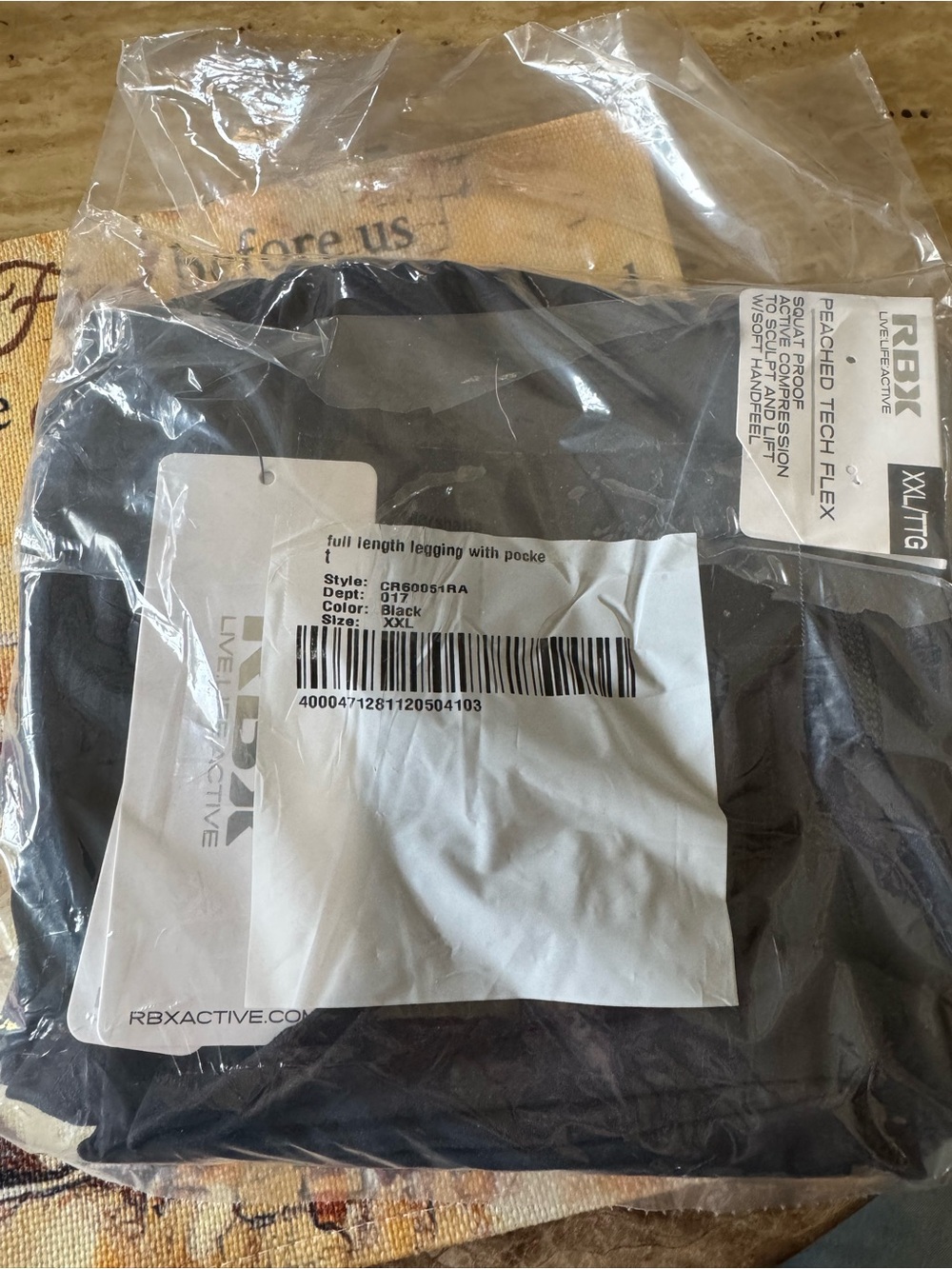 RBX Black Peached Tech Flex Leggings
